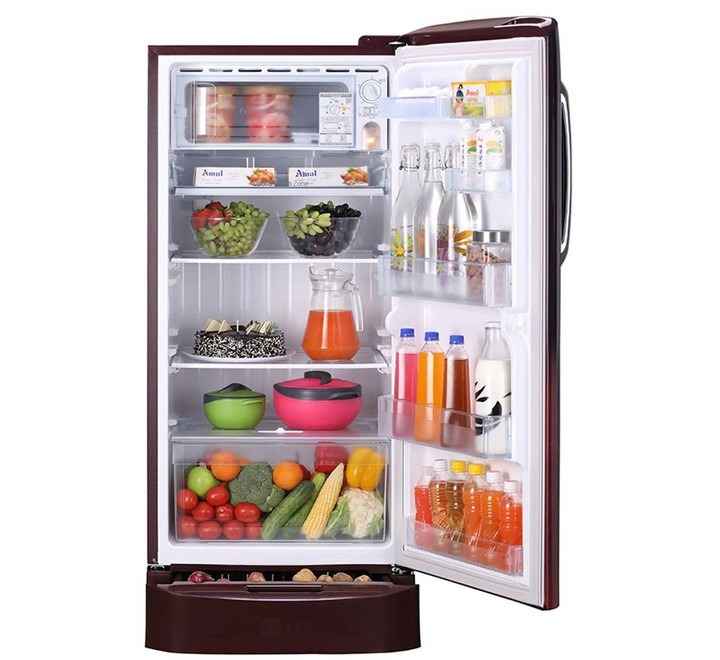 LG 215 L 3 Star Direct Cool Single Door Refrigerator(GLD221ASPD SCARLT PLUMRIA Base Stand with Drawer)